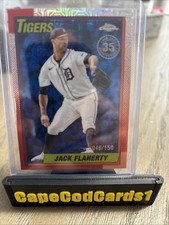 2025 Topps Chrome 1990 35th Jack Flaherty #U90C-20 Blue Mojo 46/150 Tigers hd