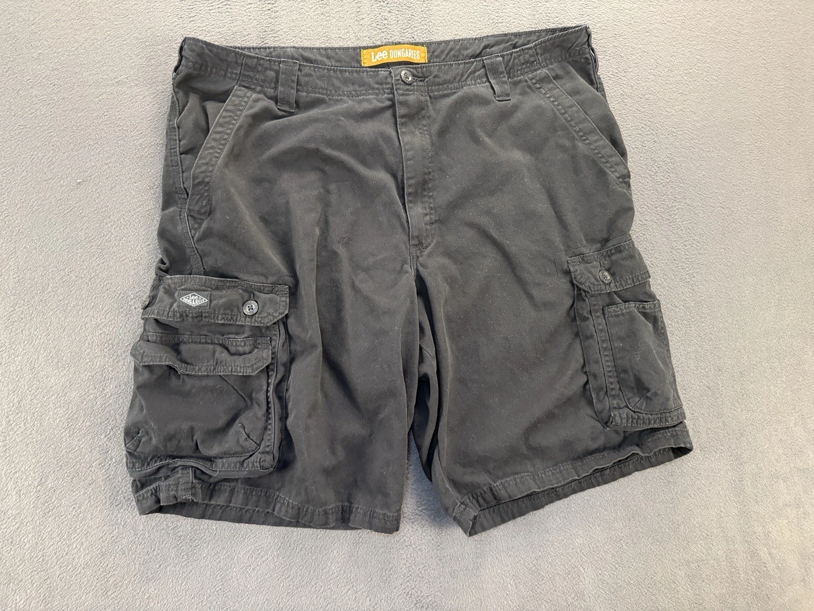 Lee Dungarees Cargo Shorts Men’s 40 Black Multi Pocket Cotton Work Outdoor