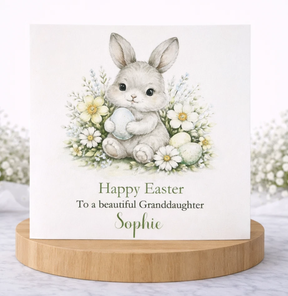 Personalised Granddaughter First Easter Card, Granddaughter 1st