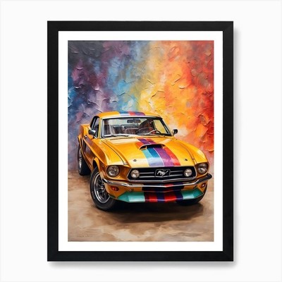 Mustang 1 Kunstdruck gerahmt Wandbild Poster Leinwanddruck Bild