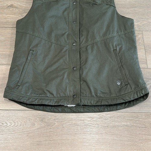 KUHL Sage Green Celeste Italian Fleece Lined Waxed Outdoor Sleeveless Vest Large - Picture 4 of 14