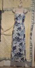 Vintage, Mapcy, Ladies Blues Floral Print Gown- Size M