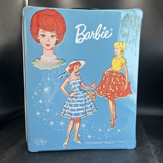Vintage 1964 Mattel Barbie bambola blu vinile custodia armadio baule con cassetti KM