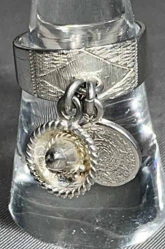 VTG Sterling Silver - MEXICO MC 177 Sombrero, Coin Charm Ring 5 grams Size 7