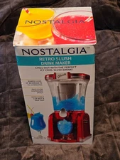 Nostalgia Retro Slush Drink Maker RSM650 (32-oz) Red w/ Box & Manual-NEW