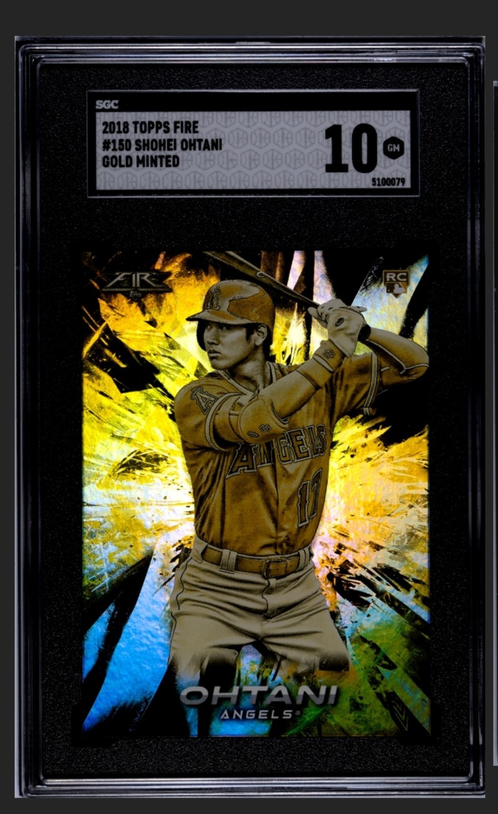 2018 Topps Fire Shohei Ohtani Rookie Gold #150 SGC 10