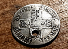 QUEEN ANNE SILVER SIXPENCE 1711