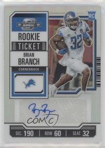 2023 Panini Contenders Optic Ticket Silver Prizm Brian Branch Rookie Auto RC