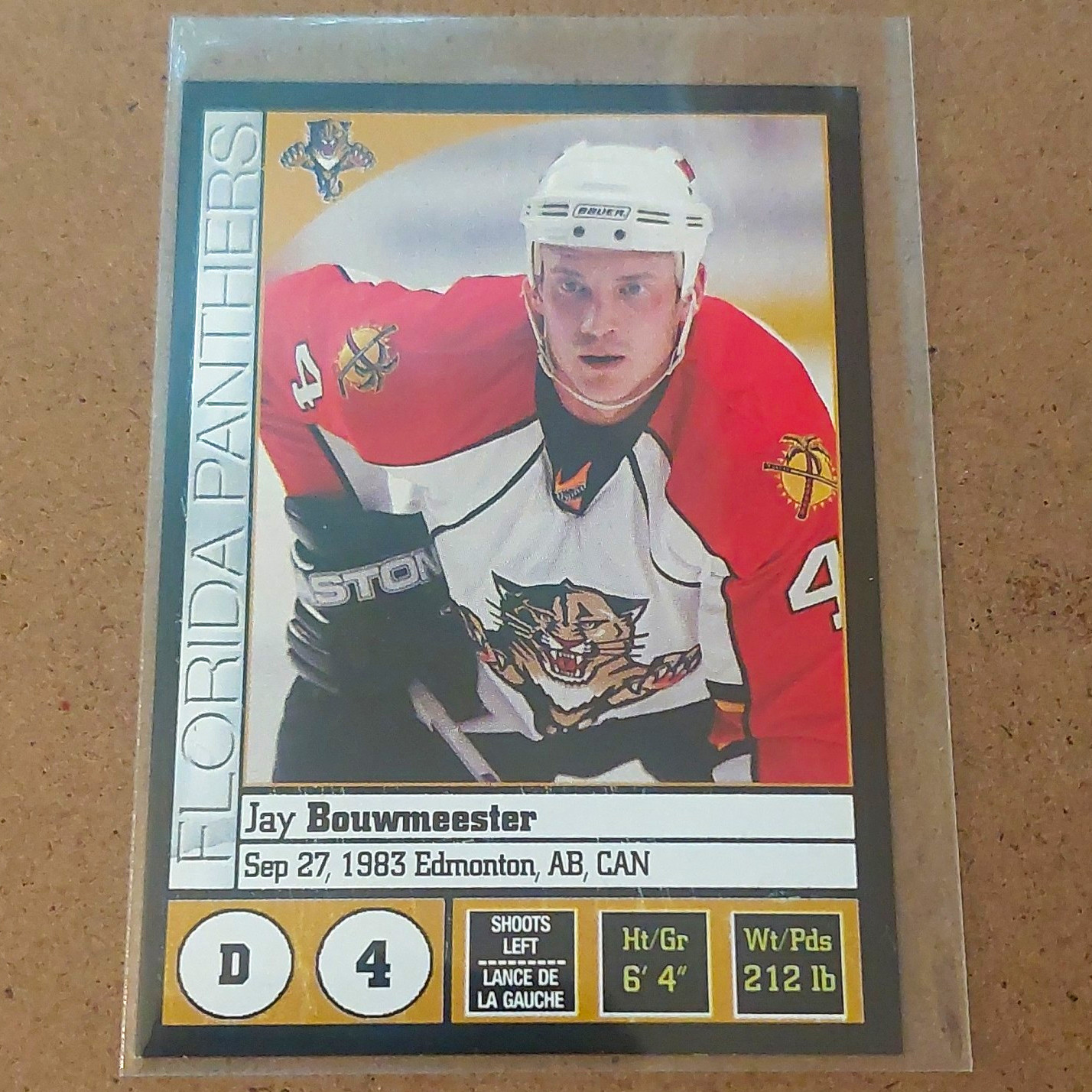 Panini 2007-08 NHL Hockey Rookie Jay Bouwmeester Florida Panthers #42