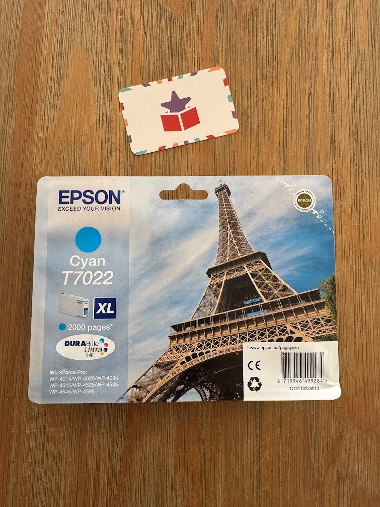 Cartouche Epson T7022XL cyan encre d'origine haute performance pour impression de document