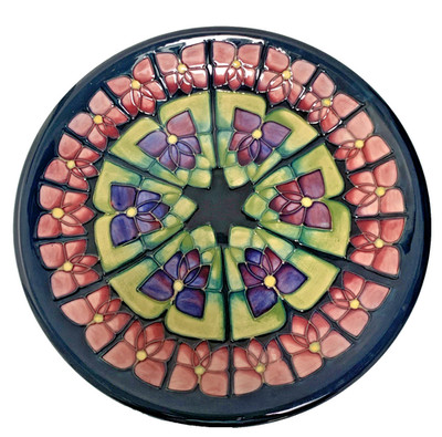 Moorcroft Violett Muster Ladeteller von Sally Tuffin - 26 cm Durchmesser - verpackt