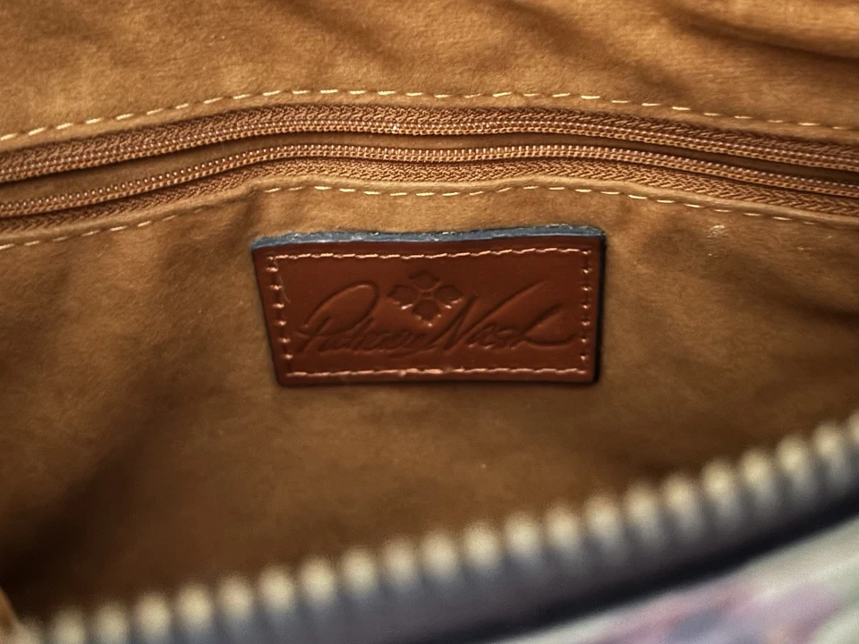 Bandolera Patricia Nash Floral Estampado Vintage Cuero Recubierto Correa Ajustable Foto 4 de 4