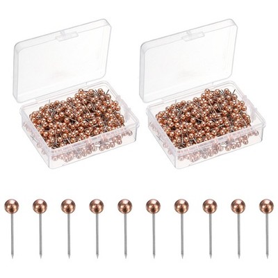 800 Pcs Map Push Pins, Map Thumb Tacks 4mm Round Head for Board, Rose Gold