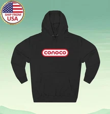 CONOCO OIL GAS GASOLINE Men's Black Size S to 3XL