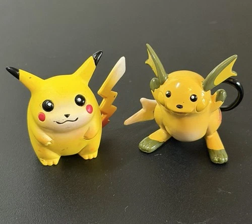 Vintage Tomy Pikachu And Raichu Figures Pokemon 1.5” PVC Nintendo