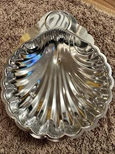 Vintage Shelton Ware Scalloped Chrome Serving Dish Tray Mid Century Modern