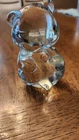 Fenton Handmade Clear Art Glass June Bear Figurine Glossy Solid USA