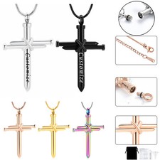 Cross Ashes Urn Necklace for Human Pet Ashes Cremation Memorial Ashes Necklaces