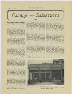 1913 American Underslung Motor Cars Caption & Pic: R.D. Anderson Dealership Pic