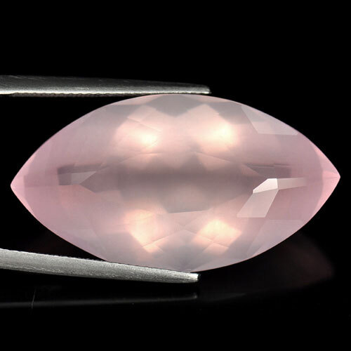 Quarzo rosa rosa 30,03 ct. vvs forma marquisa 30x16,8 mm. Pietra preziosa naturale - Foto 4 di 4