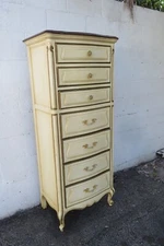 Drexel French Shabby Chic Painted Extra Tall Narrow Lingerie Jewelry Chest 5980