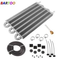 6 Row Aluminum Remote Transmission Oil Cooler Auto-Manual Radiator Converter