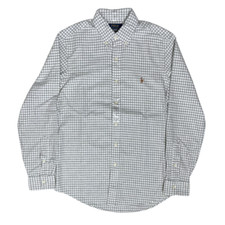Polo Ralph Lauren Poplin Shirt Gray Check Classic Fit Men's NWOT Free Shipping
