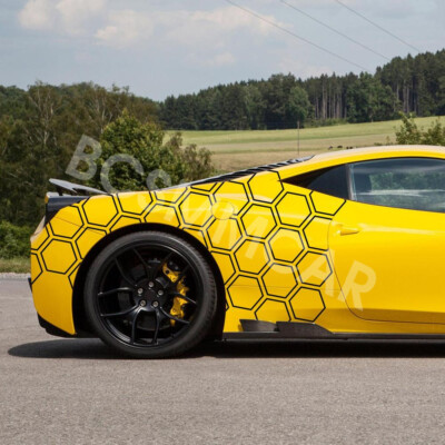 Vinyl Waist Line Sticker Decal Honeycomb Graphic Decor Hexagon For Car Body Door