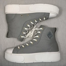 PF. Flyers Women’s Size 9 Allston Hi Top Platform Canvas Sneakers Dried Sage