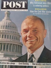 Post Magazine Cover Original Vtg 1960s John Glenn NASA Astronaut AMC Rambler Ad 