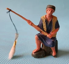 FISHERMAN REAMSA Jecsan OLIVER Bethlehem Belen Nativity Figure VINTAGE Villager