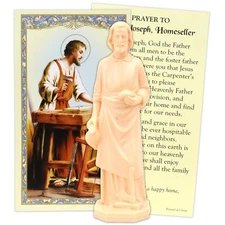Saint Joseph Statue Home Seller Kit Religious Figurine and Prayer Card Cathol...