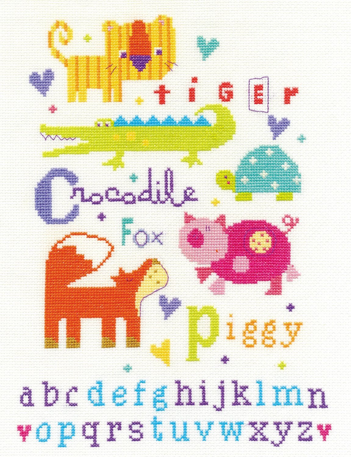 Animal Alphabet Sampler Cross Stitch Kit By DMC 14 Count Size