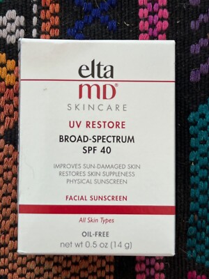 Elta MD UV Restore SPF 40 Facial Sunscreen .50oz/14g Travel Size NIB EXP 2/2025