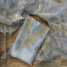 Organza Salwar Kameez Gotta Patti Bollywood Unstitched Indian Designer Wedding