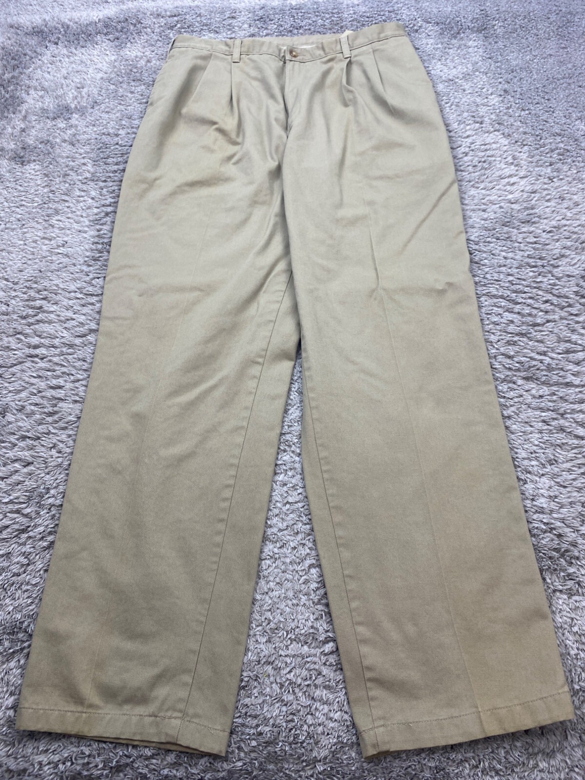 Flyers Pants Mens 38x34 Khaki Relaxed Fit Pleated Military Chino Trousers Vtg