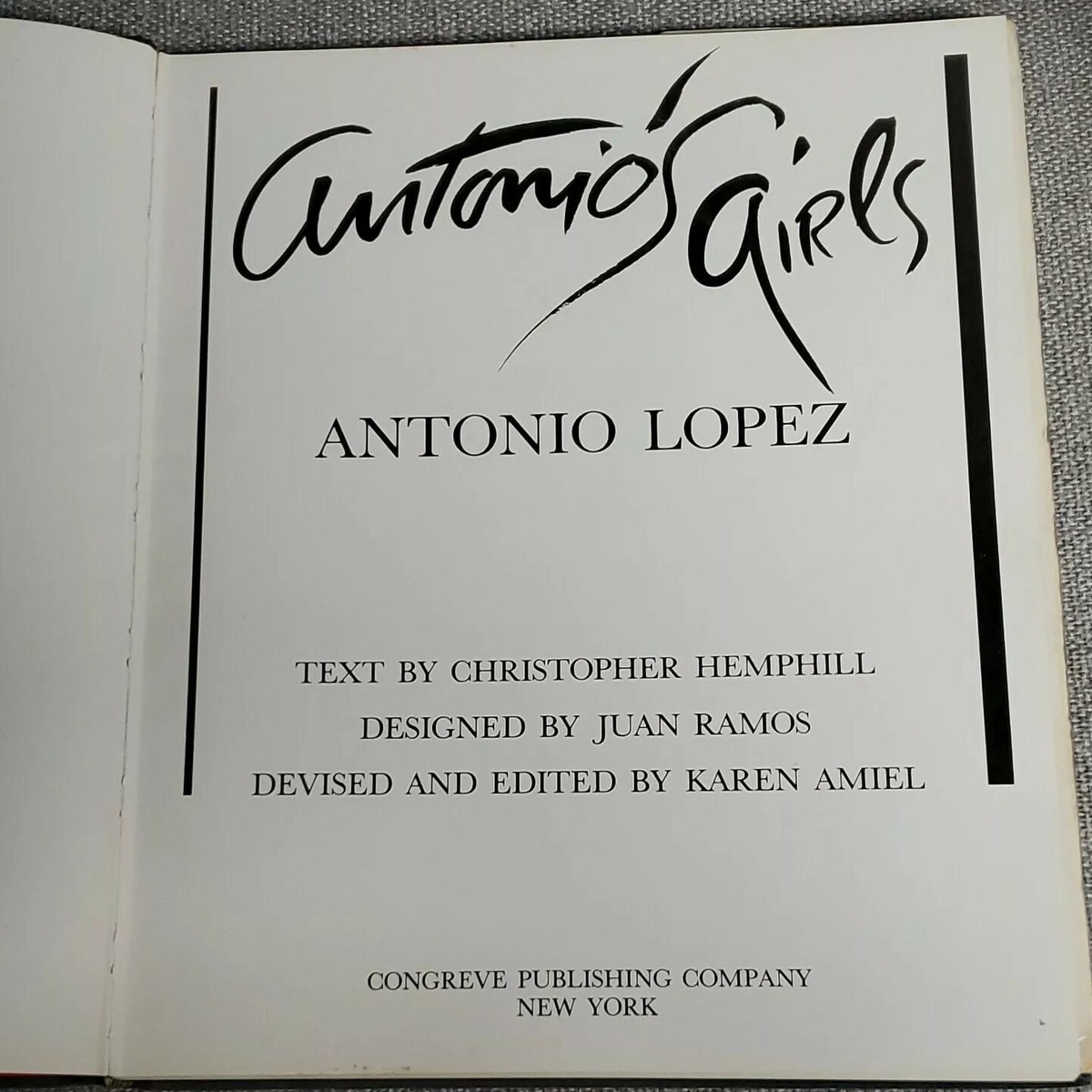 Antonio's Girls ANTONIO LOPEZ 1982 First Edition Hardback