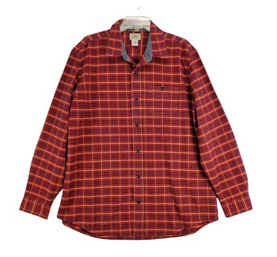 LL Bean Flannel Shirt Mens XL Long Sleeve Button Up Slightly Fitted Plaid Casual