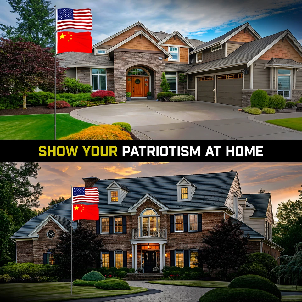 Bandera telescópica de 20 pies negra, americana y china Emb 300D 3x5 pies Foto 4 de 4