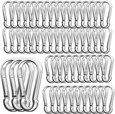 10/50/100 3" Heavy Duty Carabiner Clips M8 5/16" Galvanized Steel 500LBS