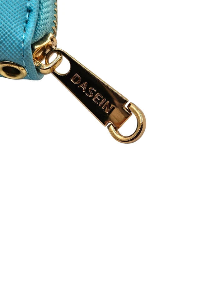 Cartera/bolso de mano Dasein verde azulado de cuero vegano para mujer 7 pulgadas *NUEVO* Foto 3 de 4