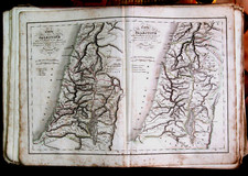 1834 ANTICA STAMPA 2 CARTE DELLA PALESTINA.1aNEL 536 A.C./2a 5 SEC. ERA VOLGARE