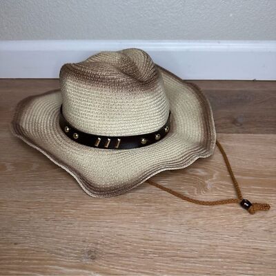 Unisex Western Ranch Rodeo Concert Festival Boho Indie Cowboy Cowgirl Straw Hat SALE 50% OFF - Straw Cowboy Cowgirl Hat With Hatband Beaded  main image 4