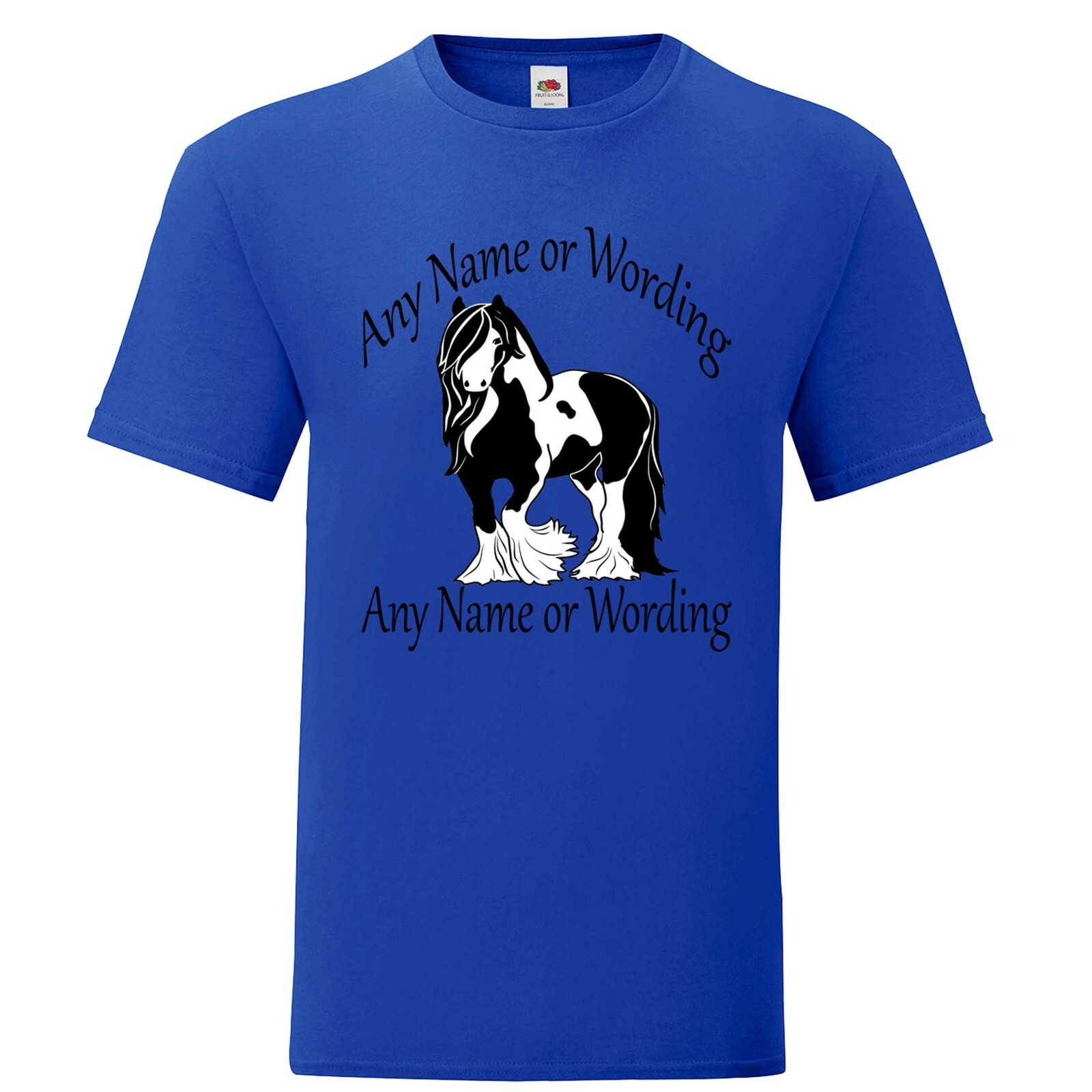 personalised horse riding unisex tshirt heavy horse vanner gypsy cob