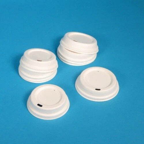 PRO DP PACKAGING 1000 Bio Coffee to go Deckel Bagasse/Zuckerrohr weiß Ø80mm & Ø90mm zur Auswahl