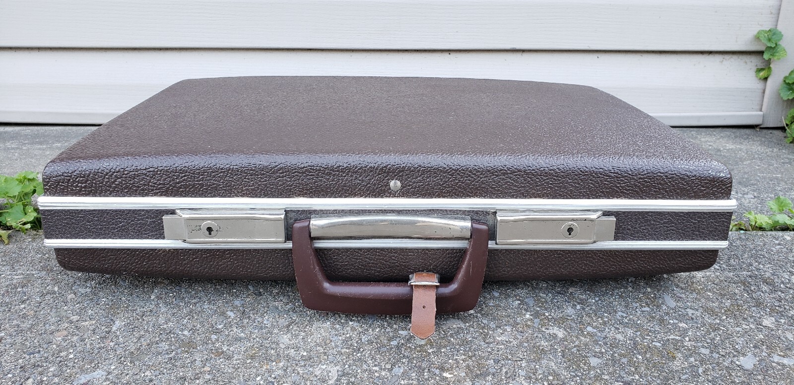 Vintage Brown Hard Shell Briefcase w/ KEYS! Attache Carry Case Organizer Combo image 3