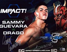 Sammy Guevara & Drago Signed 11x14 Photo BAS COA AEW Lucha Libre AAA Underground