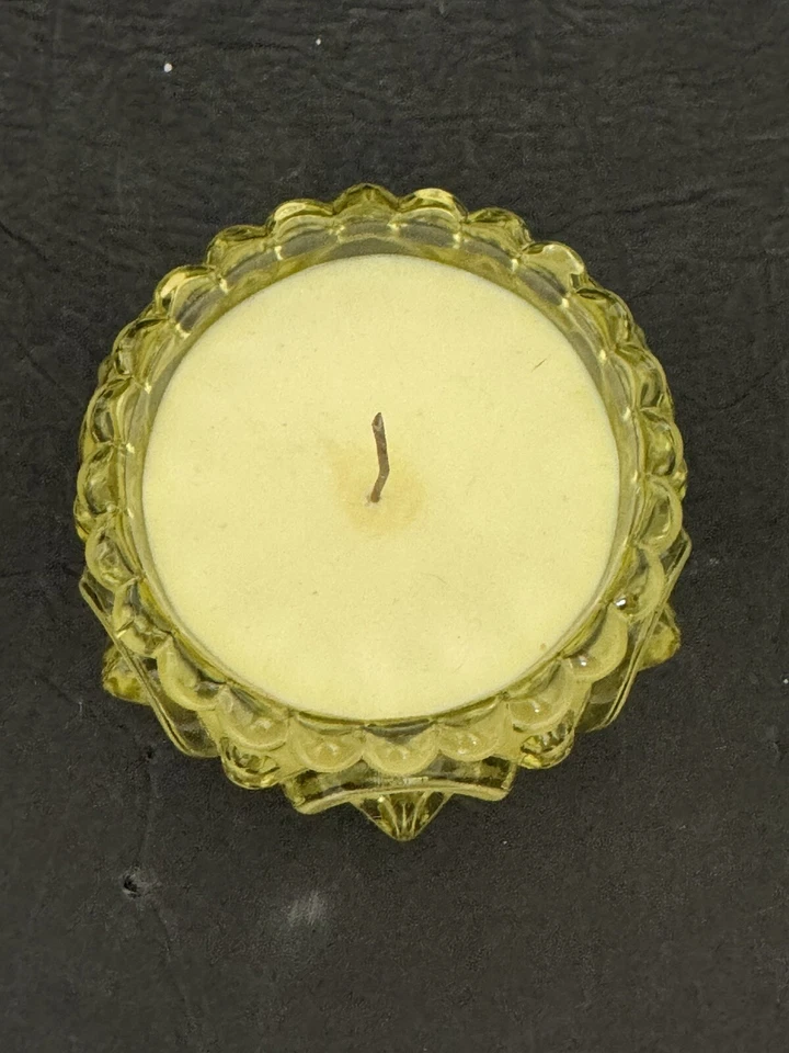 Yellow Bobble Glass Candle Jar Homemade Soy Hand Poured Fresh Citrus Spice - Image 3 of 4