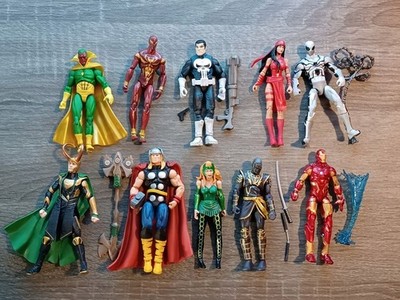  10 marvel universe legends lot 3.75 loki ronin vision electra ironman punisher