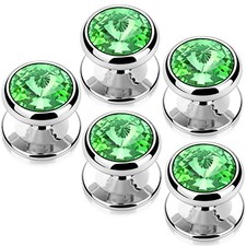 Crystal Shirt Studs for Men's Tuxedo Shirt, Tuxedo Buttons for Birthday Green